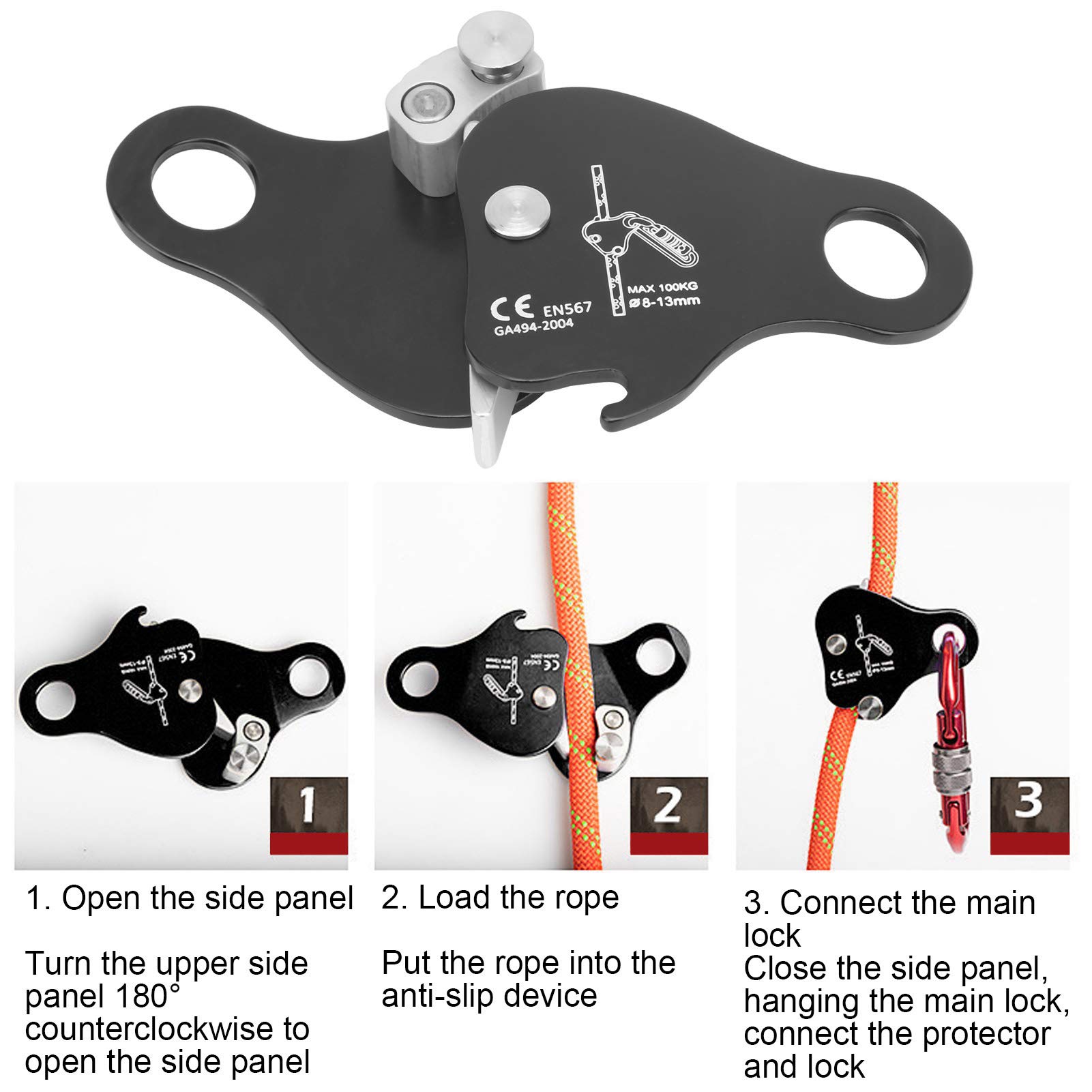 Alomejor Équipement d'escalade en Aluminium Robuste, équipement de Descente pour Sauvetage, Descendeur Figure 8 35KN pour l'escalade, la Lutte Contre L'incendie et Le Travail Aérien, adapté à Une Alomejor Équipement d'escalade en Aluminium Robuste, équipement de Descente pour Sauvetage, Descendeur Figure 8 35KN pour l'escalade, la Lutte Contre L'incendie et Le Travail Aérien, adapté à Une