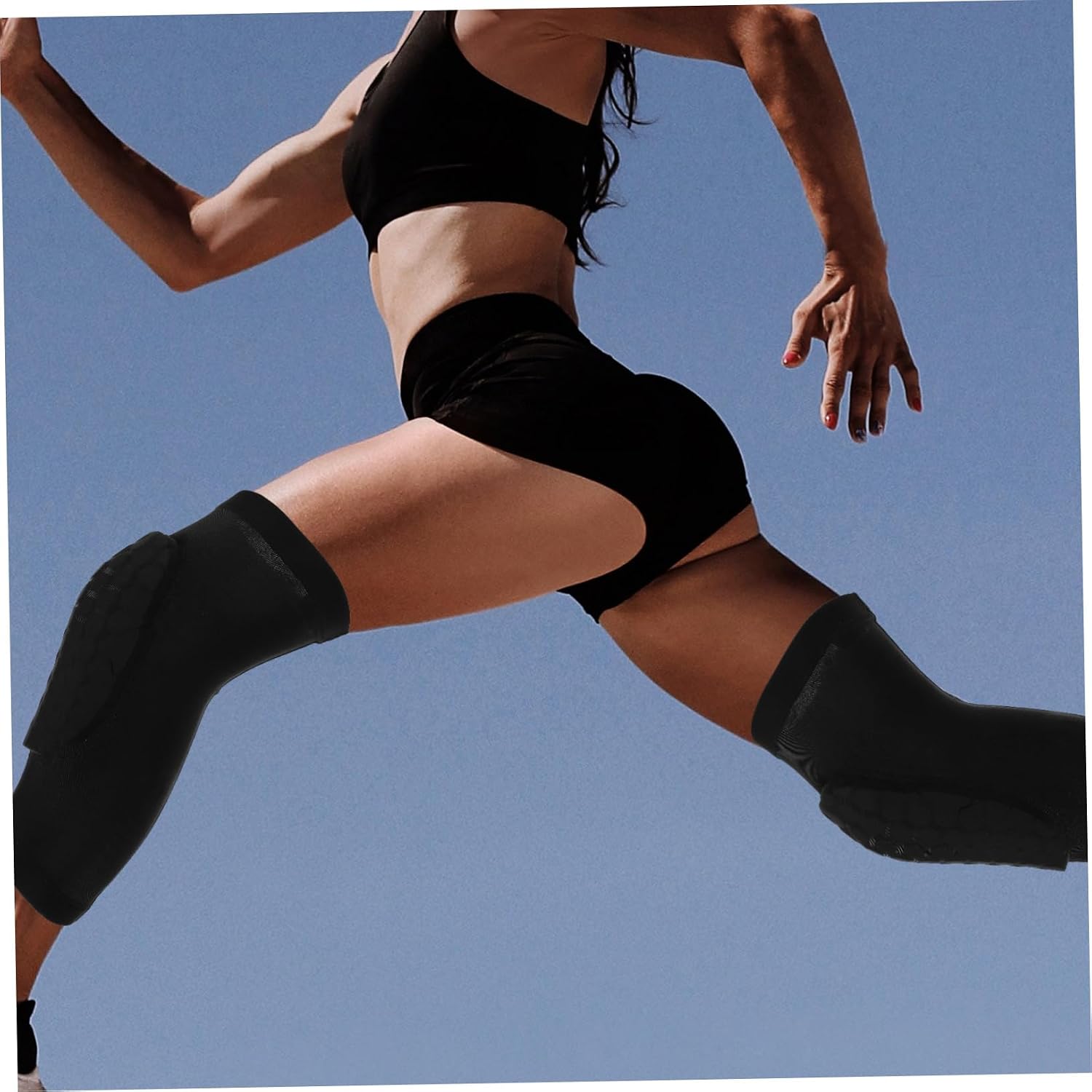 WOONEKY 2pcs Breathable Knee Pads Shockproof Supportive Knee Guards for Sports Dance and Outdoor Activities Collision Comfortable Fit for Adults