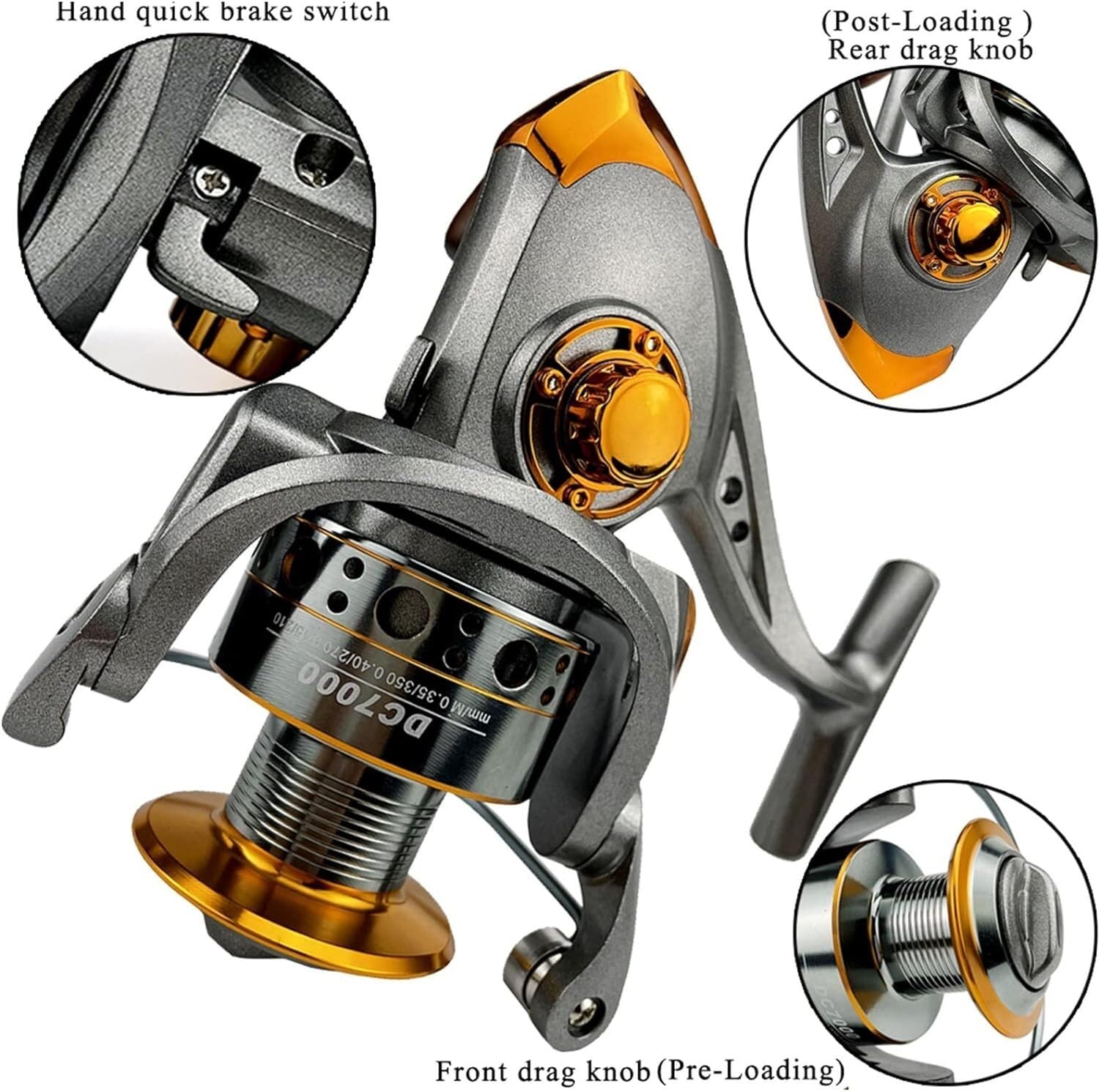 Teleskop Angelrute 2,1 M-3,6 M Reel Combo Angelrute Outdoor Angelrute Geeignet for Fluss Angeln(Black,2.1M Rod with DC1000)