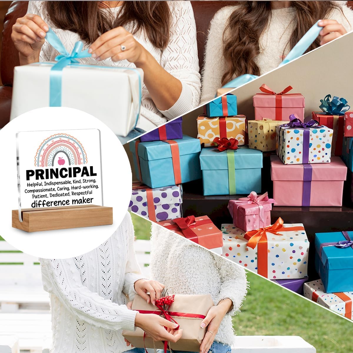 Principal Gifts for Women, Thank You Appreciation Gifts for School Principal Difference Maker Clear Acrylic Decorative Sign Office Decor - Image 7