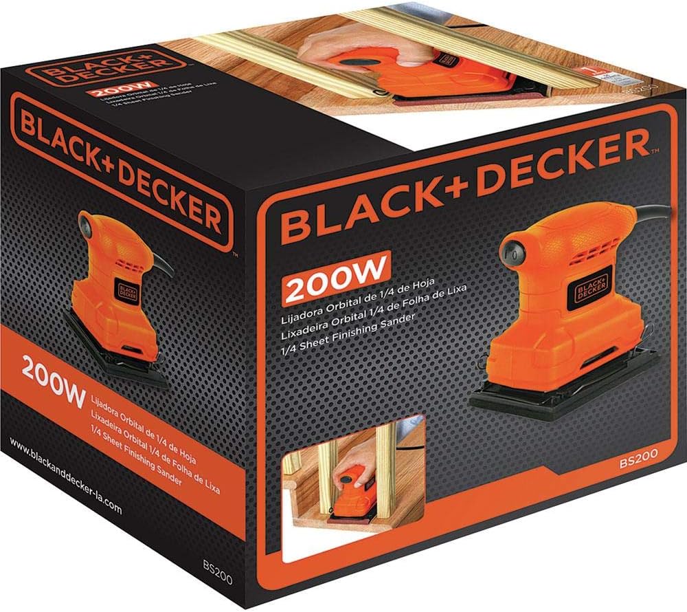 BLACK+DECKER Lixadeira Orbital, Potência de 200W, SB200, 110V