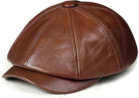 ZYC Retro Octagonal Genuine Leather Hat 