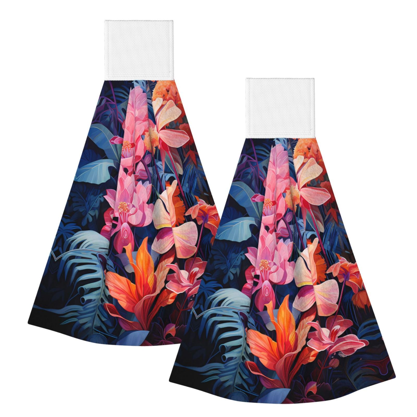 ZQYTGFDC Colorful Tropical Plant Leaves Highly Absorbent Dish Towels Soft Coral Fleece Wipe