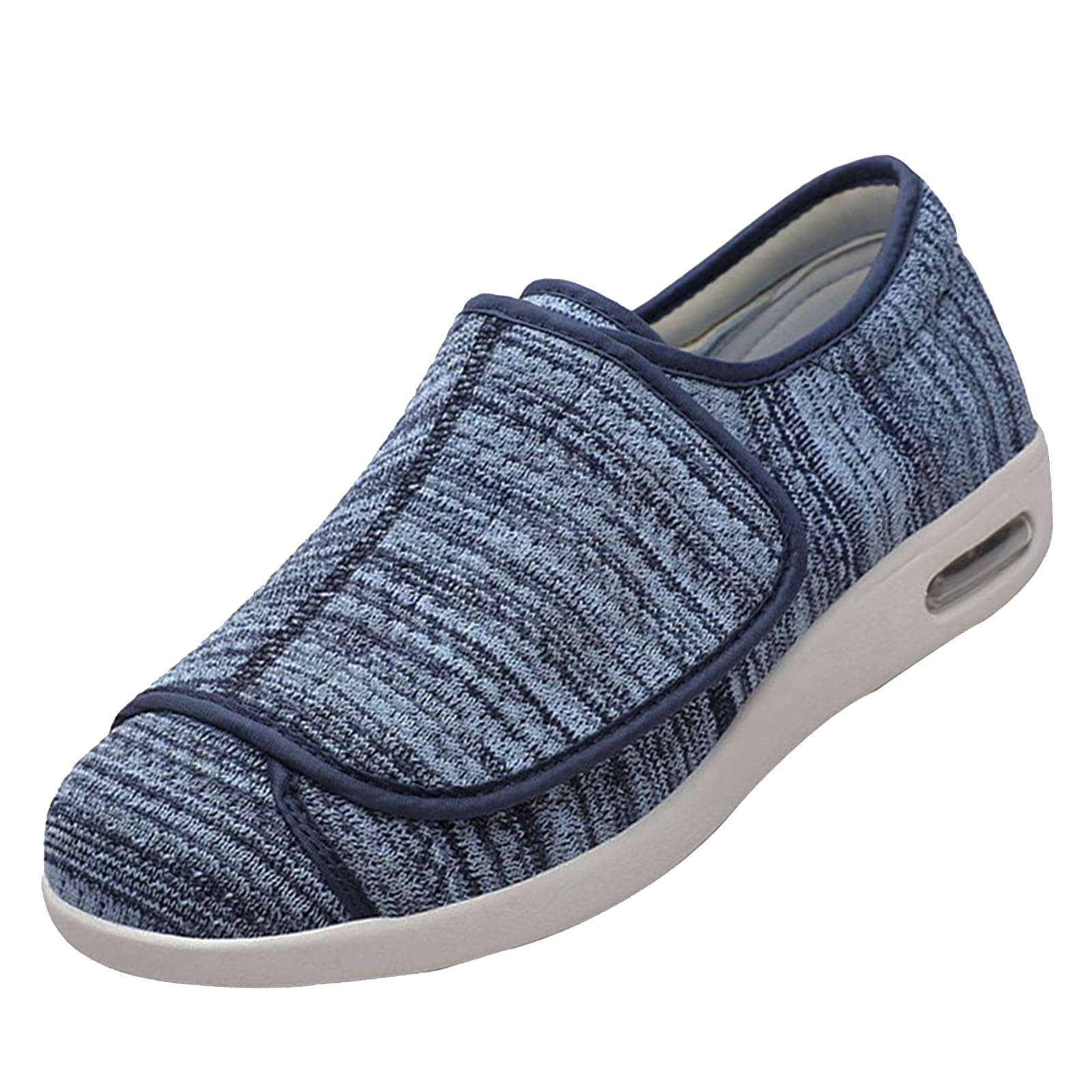 Scarpe per Diabetici Uomo,Larghe per Piedi Gonfi Scarpe da Passeggio Regolabili per La Neuropatia Dolorosa dei Piedi degli Anziani.Light Blue 50