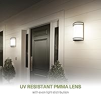 Vista 5 de ASD Lámpara LED de montaje en pared para exteriores e interiores de 10 pulgadas – Iluminación moderna de aplique de pared de bronce aceitado – 15W