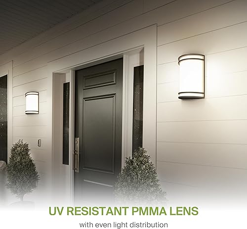 Miniatura 5 de ASD Lámpara LED de montaje en pared para exteriores de 10 pulgadas del atardecer al amanecer, iluminación moderna de níquel cepillado con fotocélula