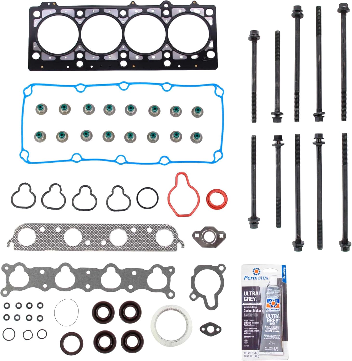CPWK85 Head Gasket Set Bolt Kit Fits: 96-99 Chrysler Breeze Neon Stratus 2.0L SOHC 16v