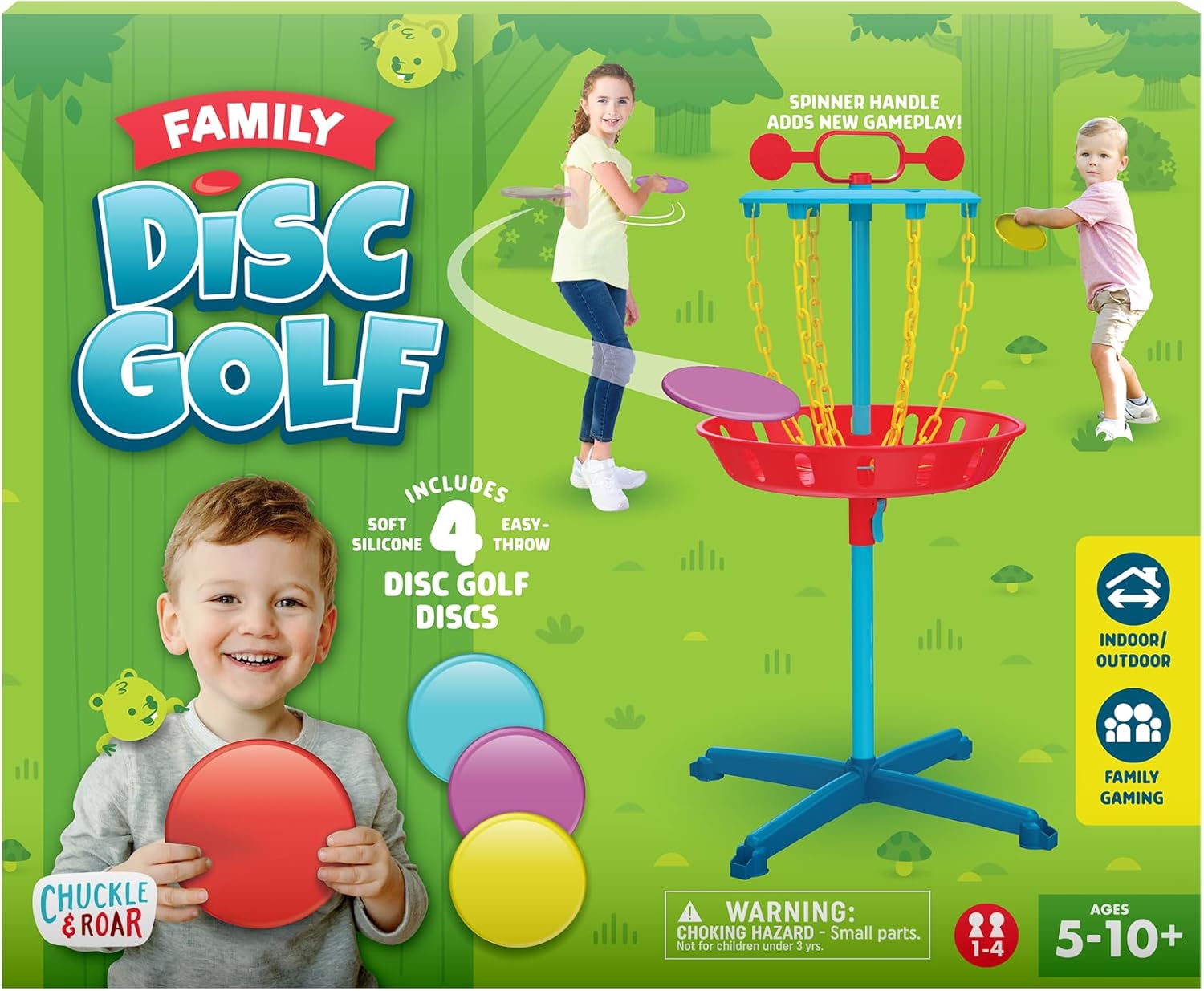 Chuckle & Roar - Family Disc Golf - Indoor or Outdoor - Fun and Family Friendly Introduction to Disc Golf - Safe and Durable - Ages 3 and Up