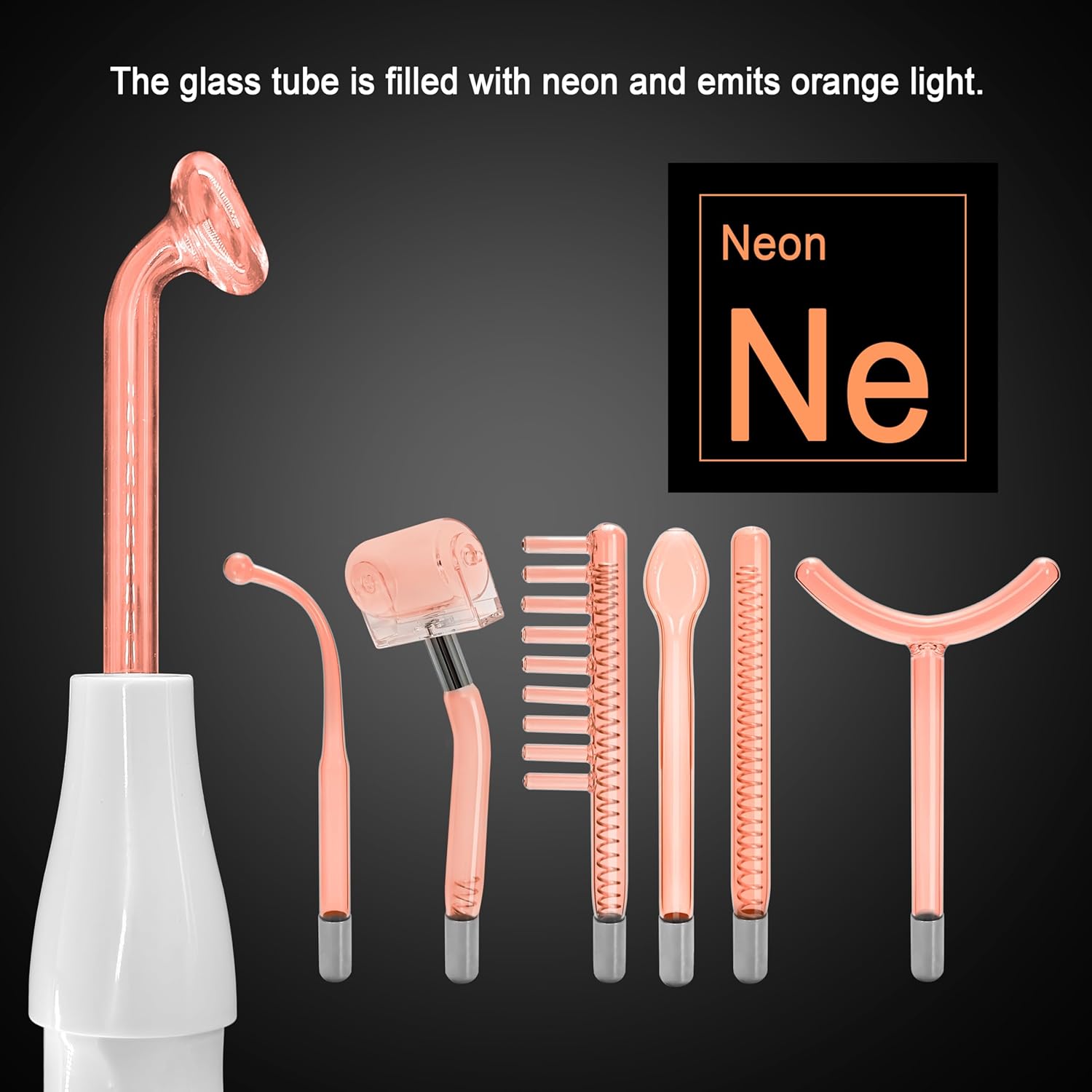 Hi Frequency Facial Care Tool Skin Tonning Device with 7 Electrode Tubes 2 Colors Options Elitzia ETSC640N (Orange) - Image 6