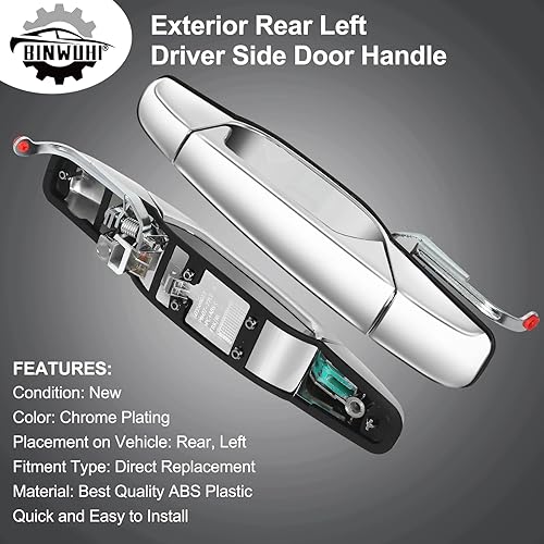 Miniatura 10 de Manija de puerta delantera exterior compatible con los siguientes modelos Cadillac Escalade 2007-2013, Chevrolet Chevy Silverado Tahoe Avalanche