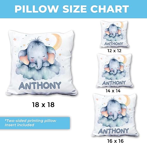 Vista 30 de Hyturtle Almohada personalizada con anuncio de nacimiento para niños (inserto incluido), regalo para bebé niño, almohada de estadísticas