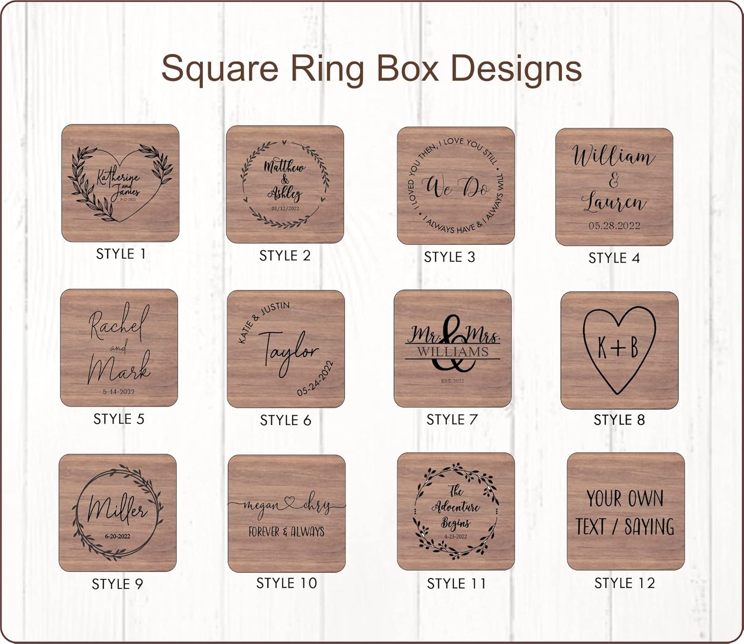 Wedding Ring Box for Wedding Ceremony - Photo Prop - Custom Ring Holder - By NorthStarEngraving