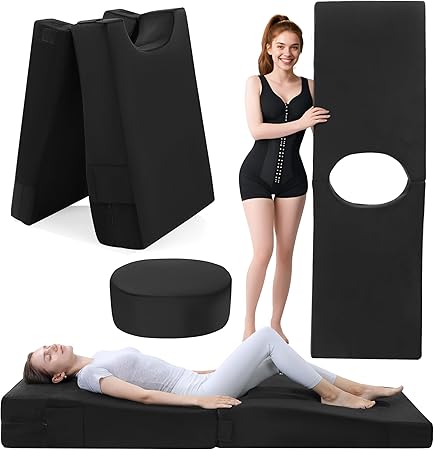 Butt Surgery Chair BBL Mattress Bed With Hole After Surgery For Sitting Sleeping, Inflatabel BBL Couch Chair For Butt Post Surgery Supplies For Brazilian Butt Lift Recovery (Grey Bbl Mattress With Hole