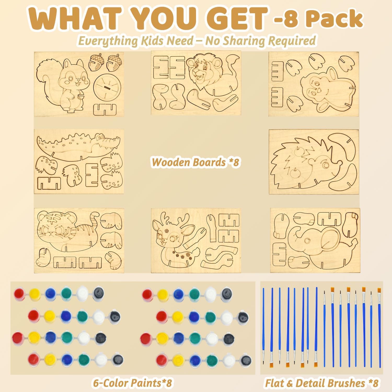 Vileafy Kit d'artisanat en bois brut 3D facile et créatif pour les jours de pluie et les activités d'été pour enfants de 4 à 8 ans et 8 à 12 ans