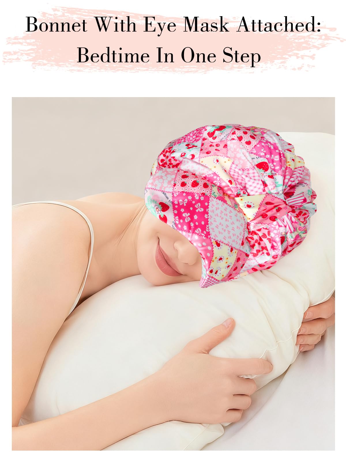 Amazon.com: Sese Code Satin Bonnet With Eye Mask Adjustable 