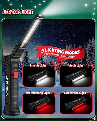 Vista 25 de Coquimbo Herramientas de regalo para hombres, papá, marido, luz LED recargable, accesorios para parrilla, linterna magnética con gancho para colgar