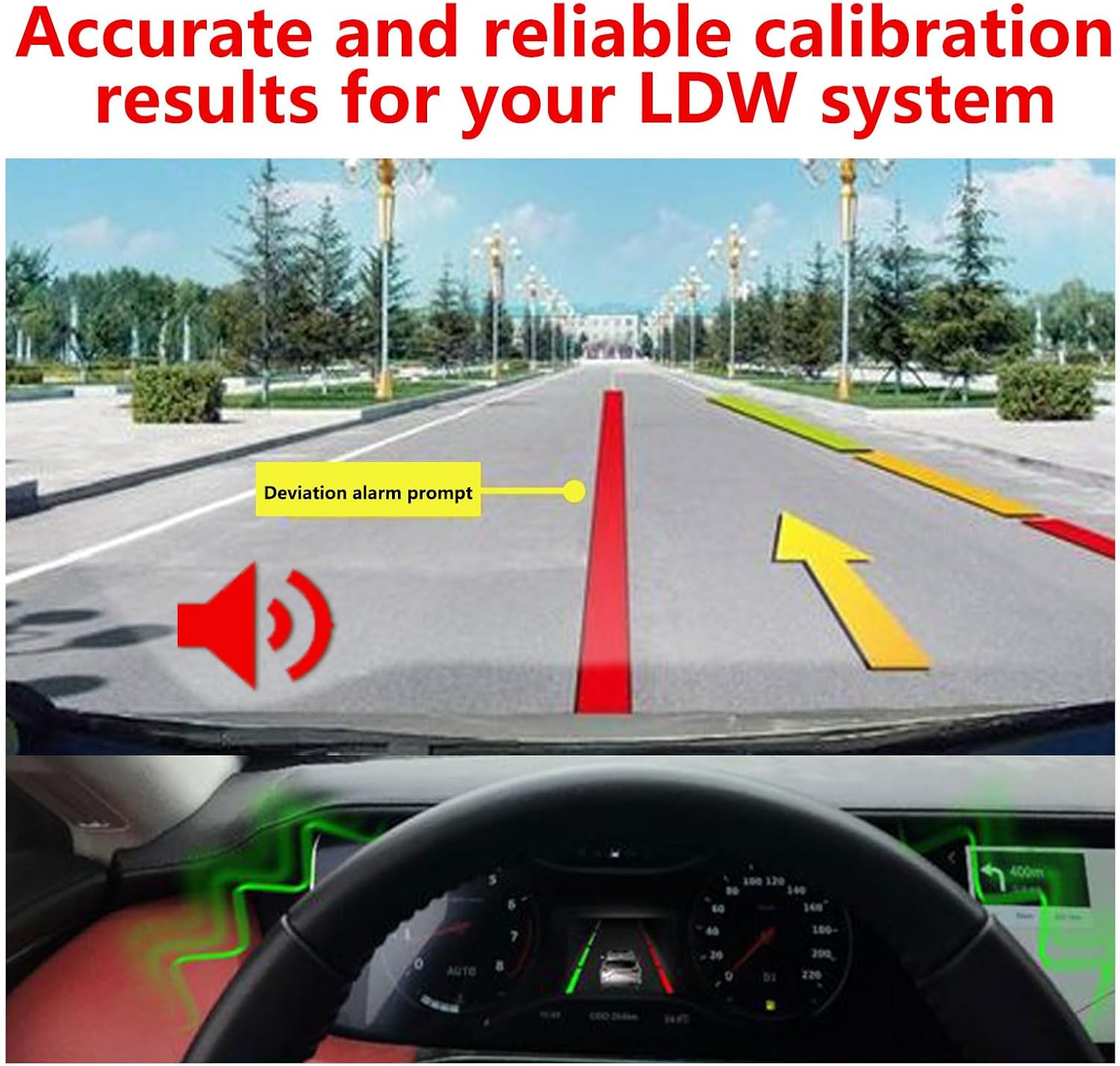 Lane Departure Warning (LDW) Target Board Compatible with Benz,ADAS Calibration Tool Aluminum Pattern Board,Static Front Camera Calibration Target Automotive Alignment Kit