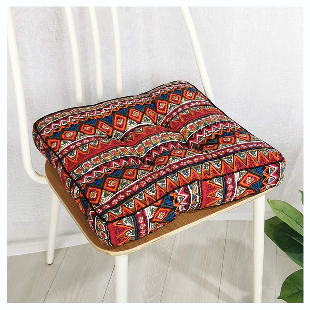 YOUCAI Chair Cushion, Soft Seat Pads With Ties For Dining Chair, Plush Memory Foam Fill, Garden Seat Pads, Armchair Cushion, Thick Square Seat Cushions Fit For Home Office Car,Colourful5,50x50x10cm