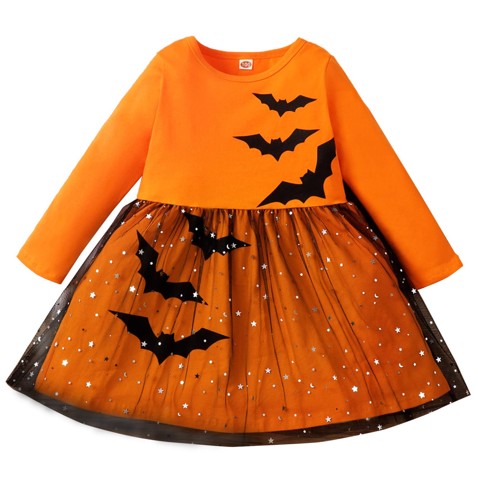 dPois Disfraz de Calabaza de Halloween para Niña Vestido Naranja Tutú Princesa Disfraz Fiesta Halloween Navidad Carnaval Cosplay Niña Bebé