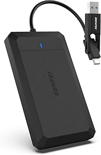 BENFEI 2.5 Inch SATA to USB Tool Free External Hard Drive Enclosure, USB Type-C/Type-A to Sata Compatible for 2.5 Inch SSD(Optimized for SSD, Support UASP SATA III)
