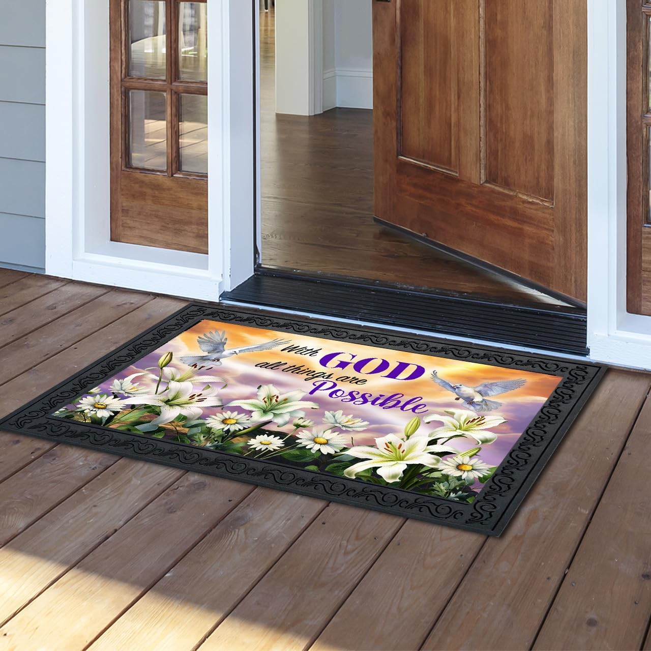 Briarwood Lane Sunrise Easter Cross Doormat