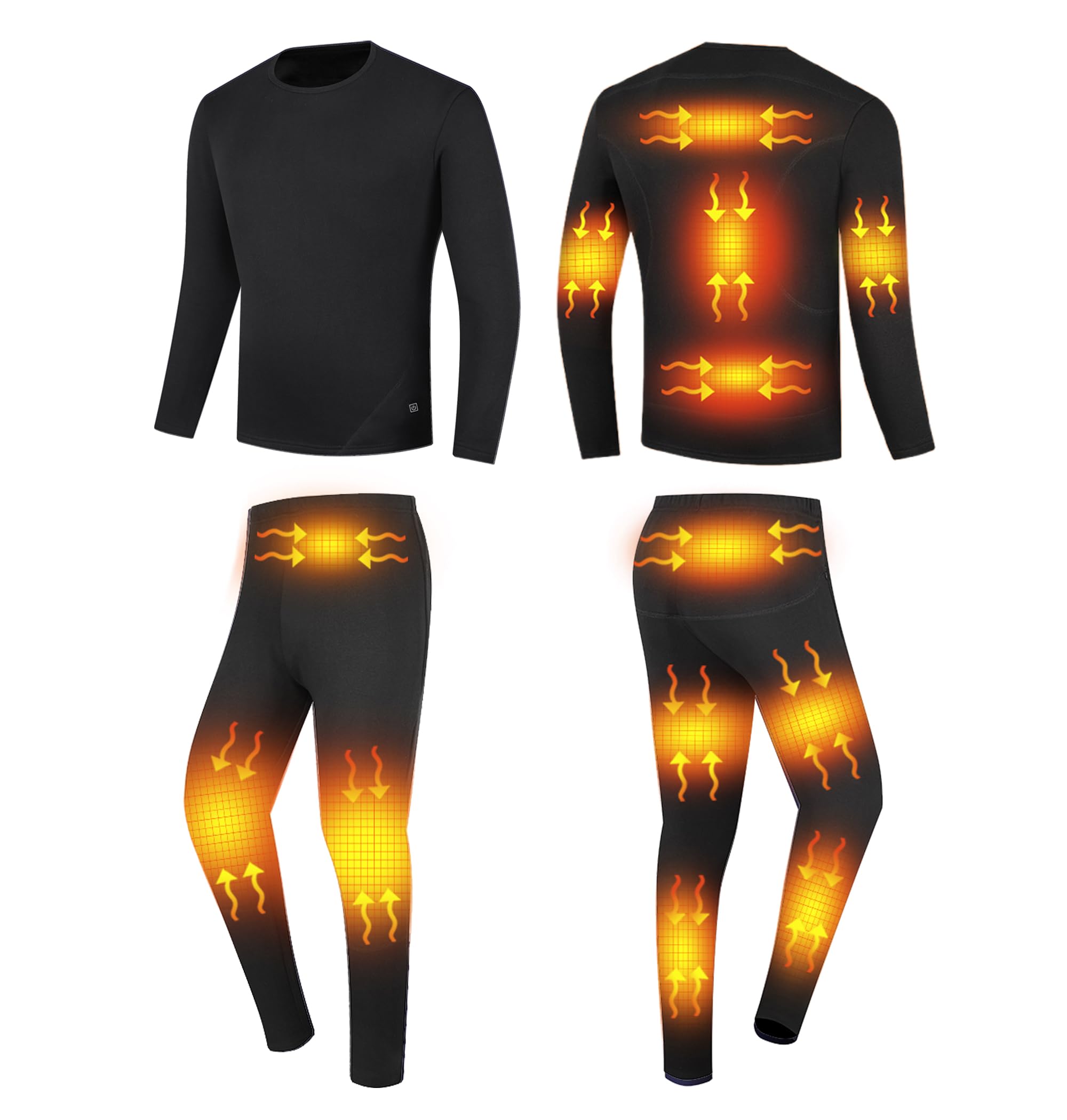 Conjunto de Ropa Interior térmica para Hombre, Calzoncillos Largos térmicos eléctricos para Exteriores, Camiseta de Manga y Pantalones.