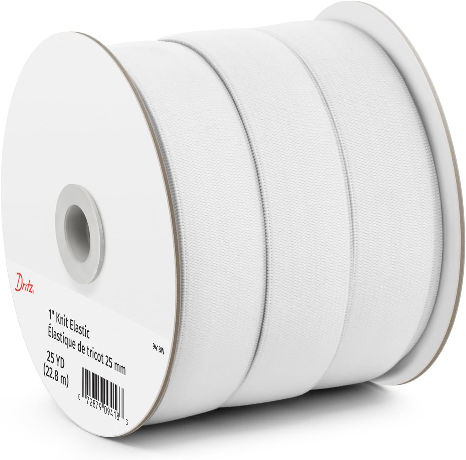 Dritz 9418W Knit Elastic, 1-Inch x 25-Yards, White