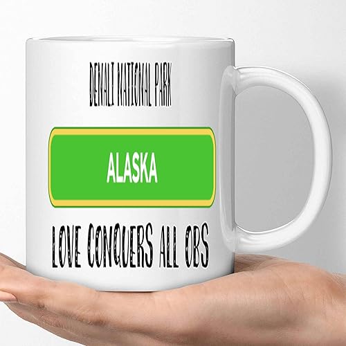 Nature Lover Presents for Denali National Park Alaska Fans, Ideal for Celebrating Alaska Adventures - 11 Oz White Ceramic Coffee Mug