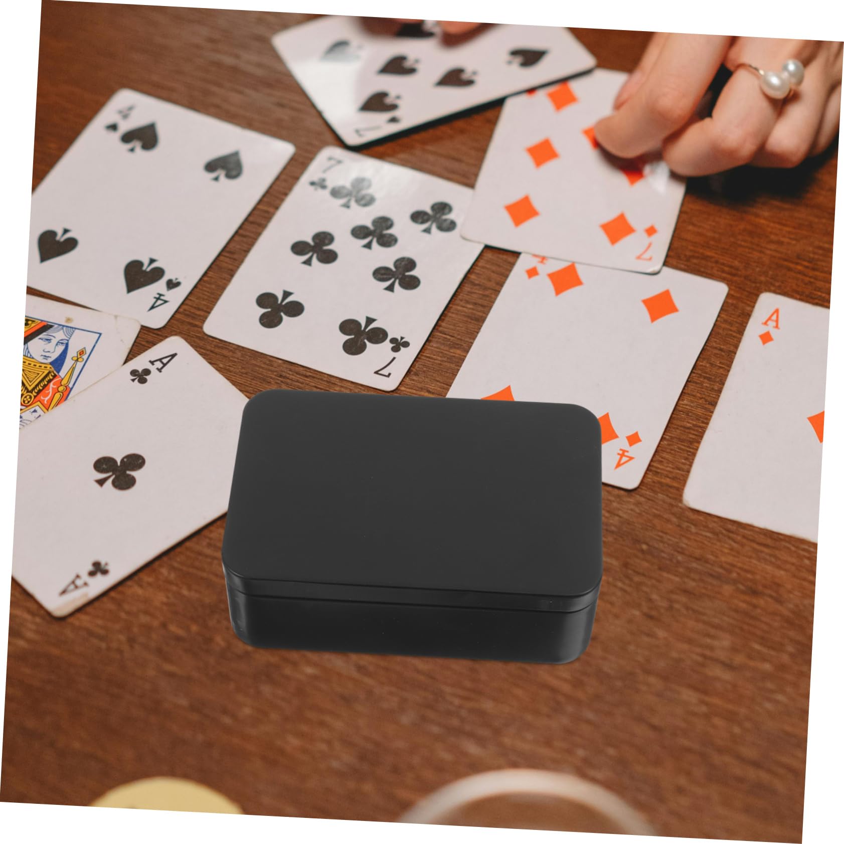 OSALADI 3 Set Scatola Di Immagazzinaggio Del Poker Organizzare Scatole Portaoggetti Per Carte Collezionabili Porta Del Ponte Di Carta Giocare Astuccio A Tema Piccolo Nero 3 Pezzi*3