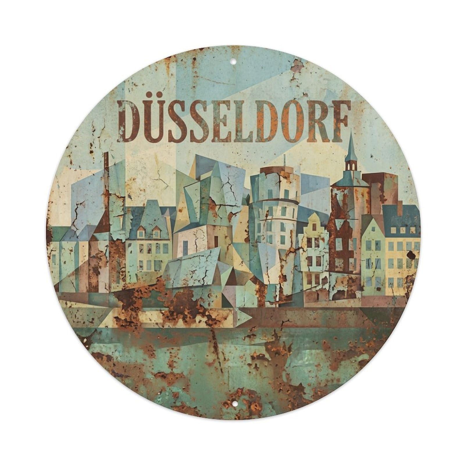 Metal Tin Sign Retro Travel Germany Dusseldorf