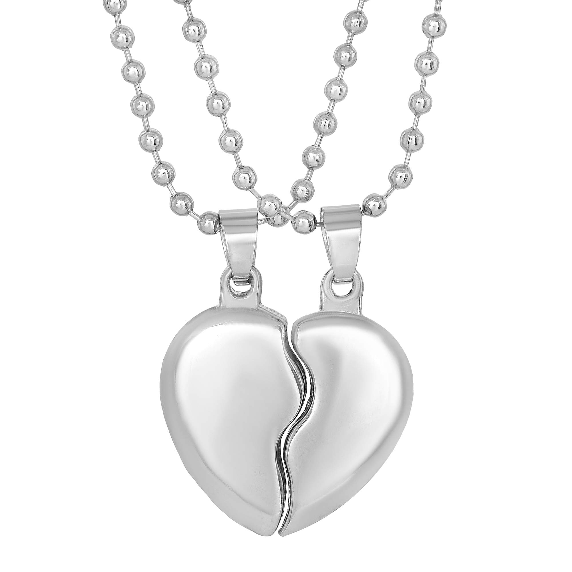 Morir Silver Plated Broken Heart Shape Break Apart Pendant Necklace Valentines Day Gifts Jewelry for Unisex (B082RHRCB1) Amazon Price History, Amazon Price Tracker