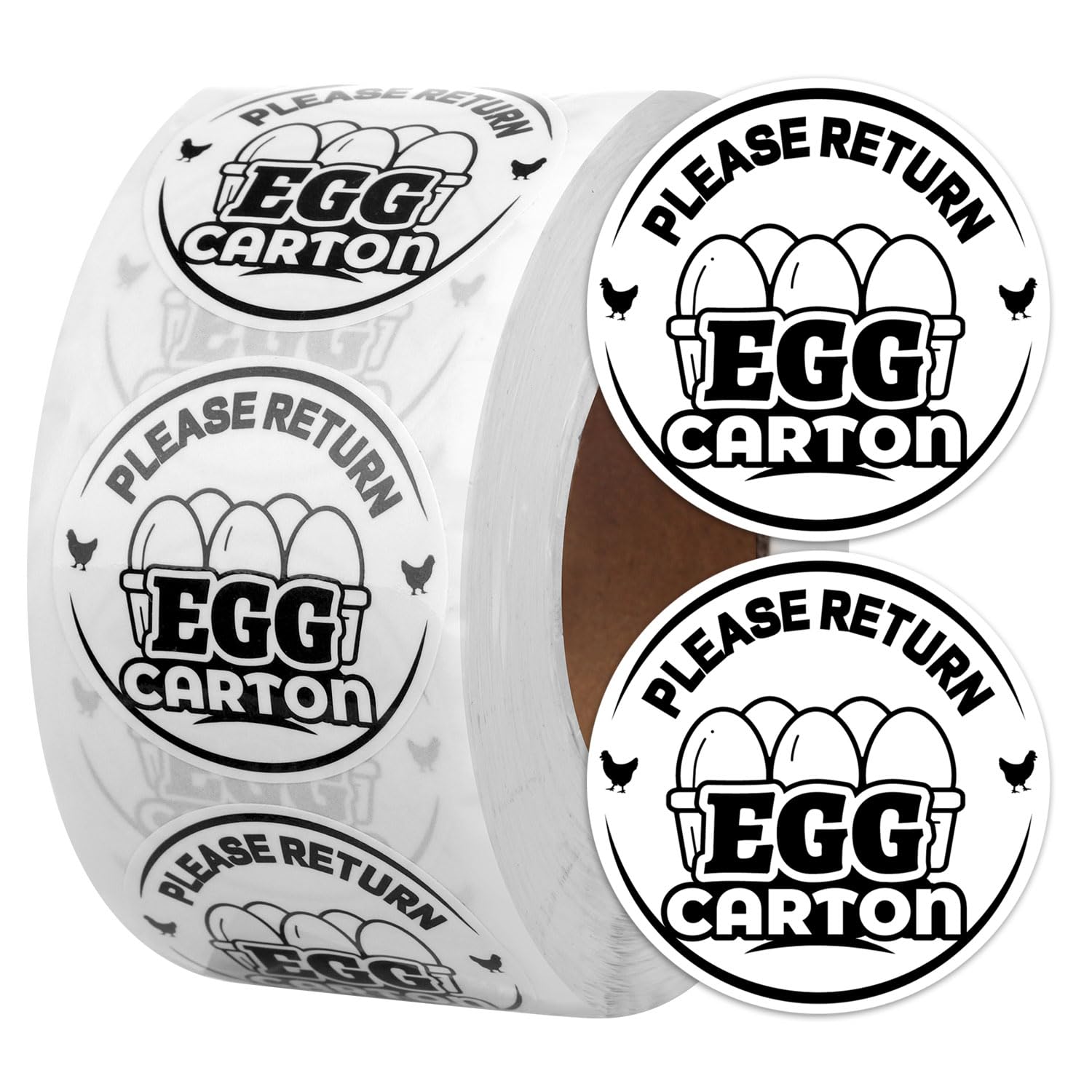 500pcs Chicken Egg Carton Labels Stickers, 1.38 Inch Round Please Return Egg Carton Sticker Self-Adhesive Egg Stickers Egg Packaging Stickers for Box Container Carton Farm Supplies
