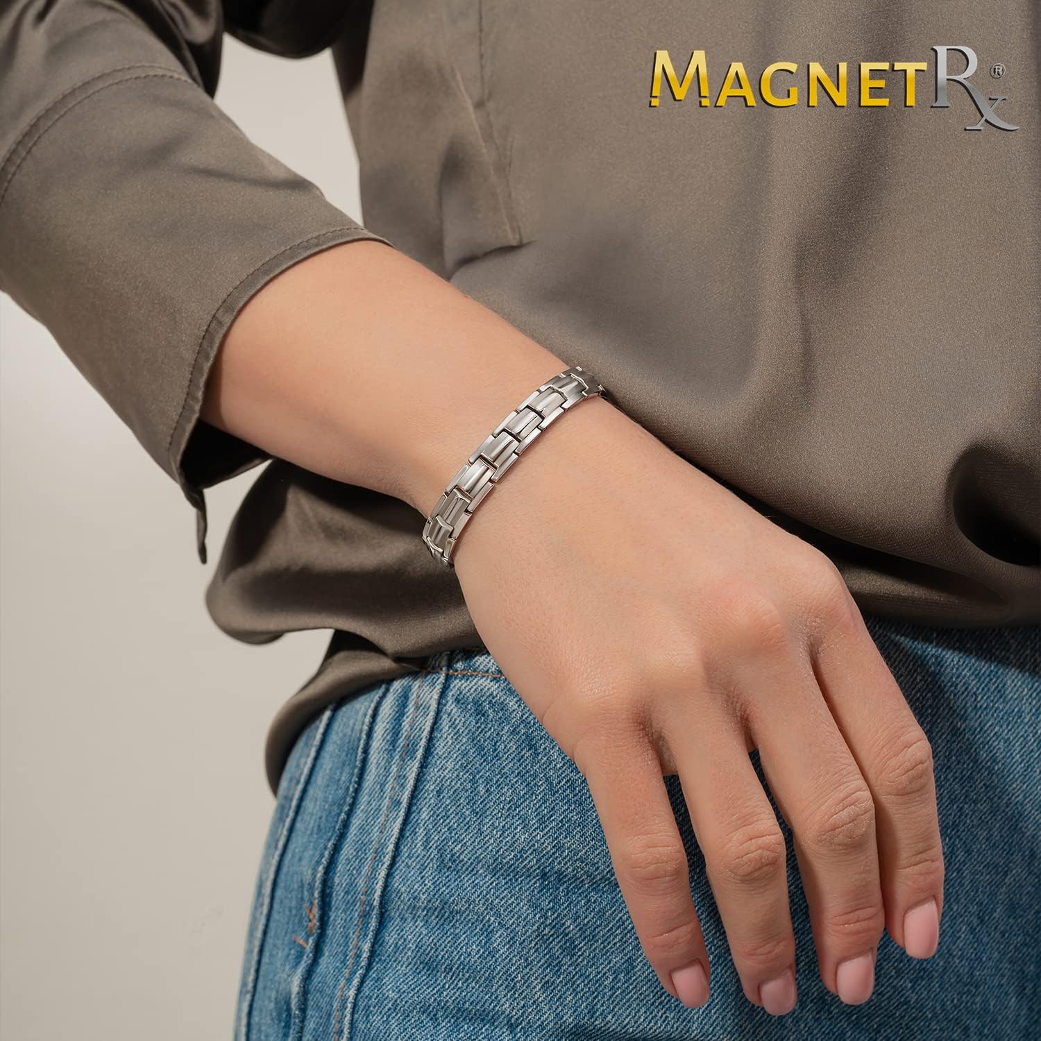 MagnetRX Women's Ultra Strength Magnetic Bracelet – Effective Titanium Magnetic Bracelets for Women – Adjustable Length with Sizing Tool for Perfect Fit (Silver) - Image 6
