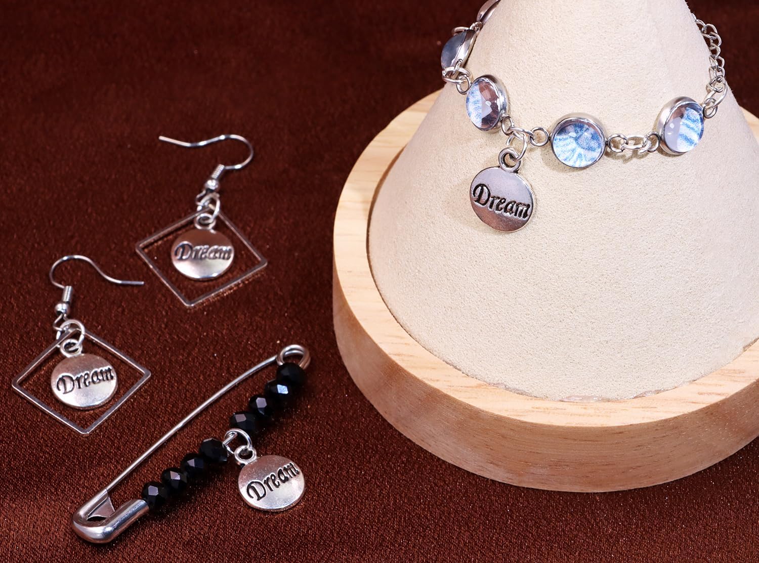 Shapenty Dream Charms Inspiration Message Charms for DIY Necklace Earring Bracelet Pendant Keychain Bookmark Jewelry Making Beading Ornaments Gift Inspiration Words Craft Projects, 50PCS - Image 3