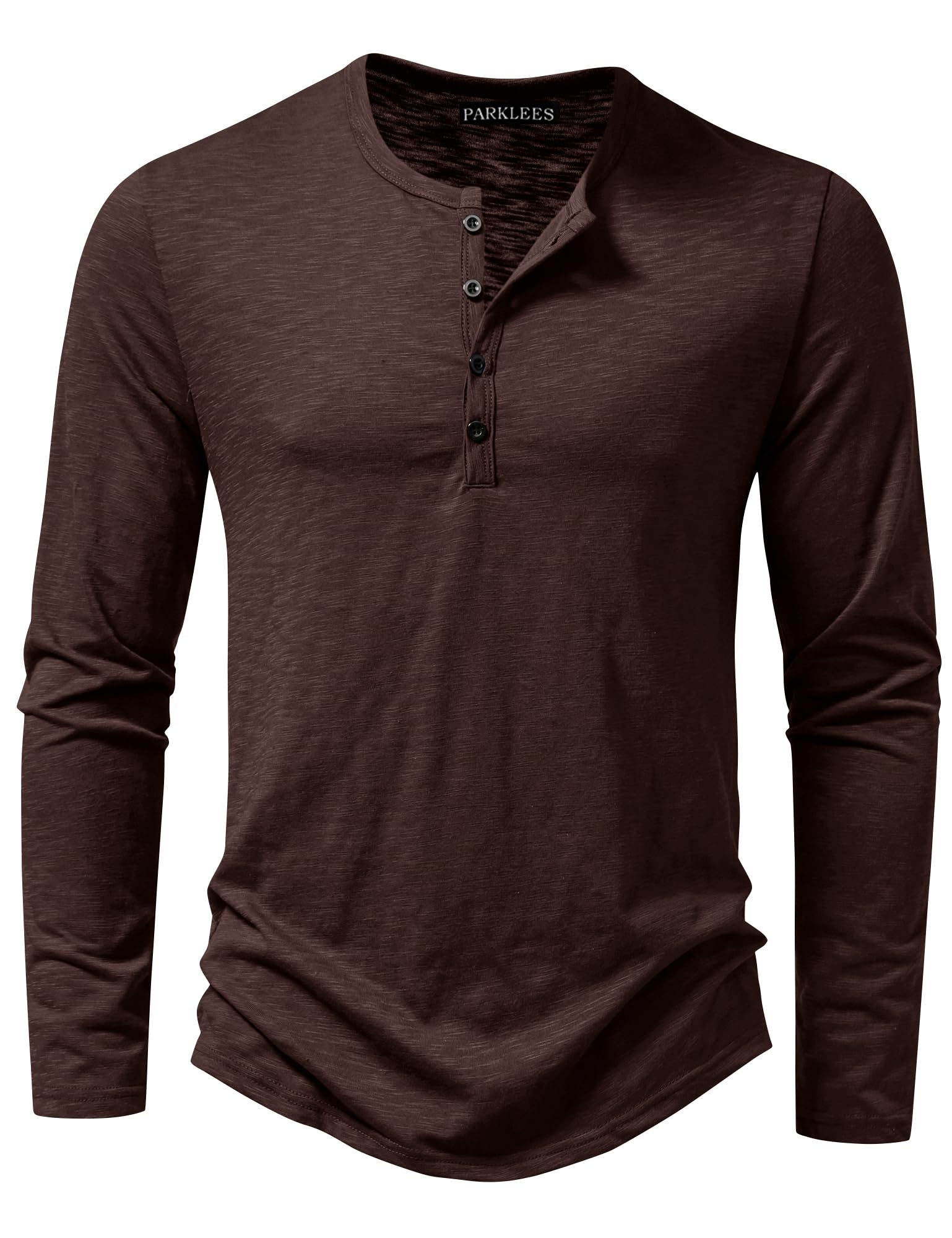 ZEROYAA PARKLEES - Camicia da uomo a maniche corte Henley, casual, elasticizzata, slim fit