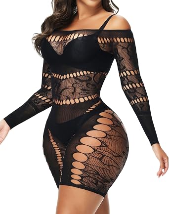 XIUSEMY Woman Lingerie Bodysuit Fishnet Bodystocking Bodycon Romper