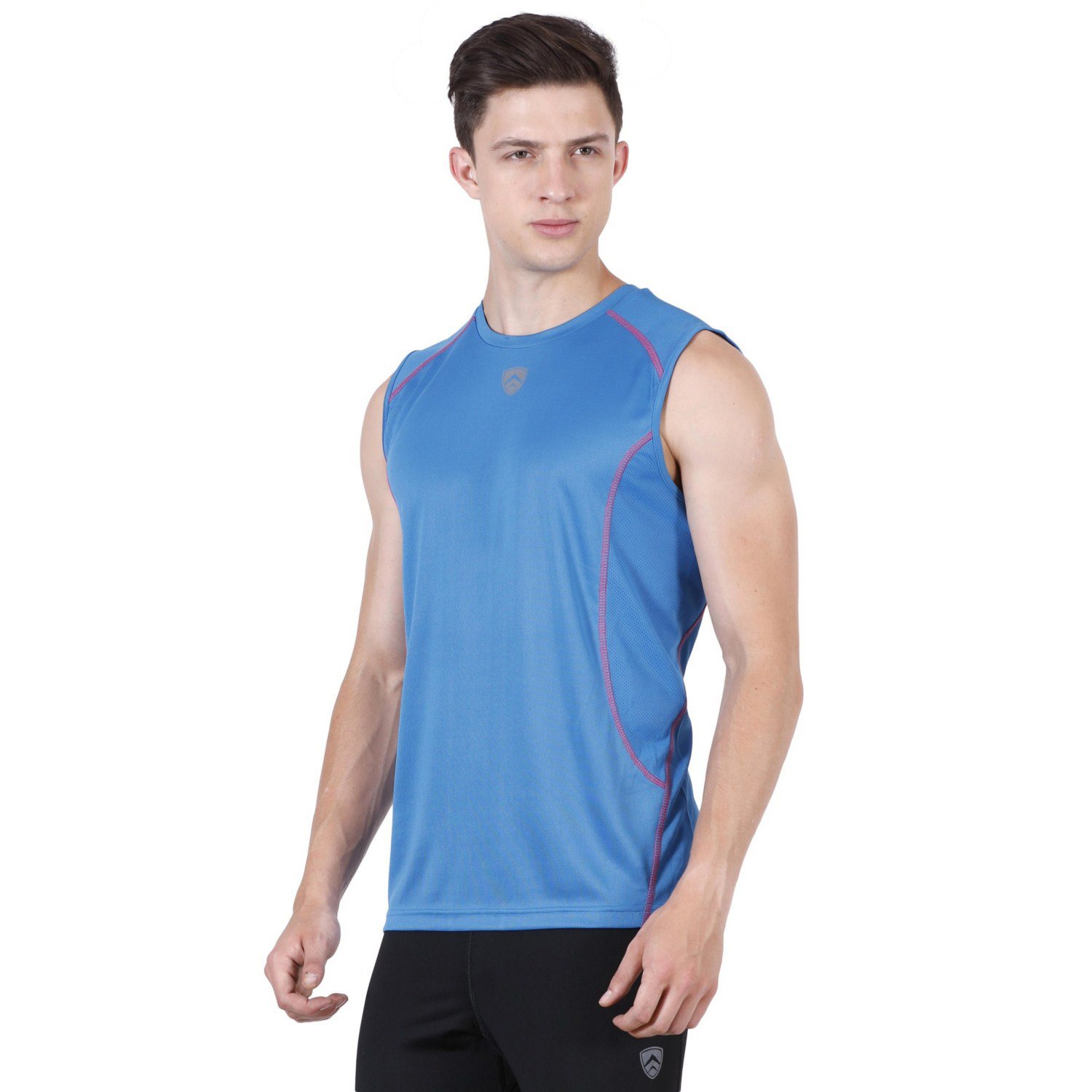 Armr Sport Men Filament Polyester Performance Singlet, Xl-112 Cms (Vivid Blue Azalea)
