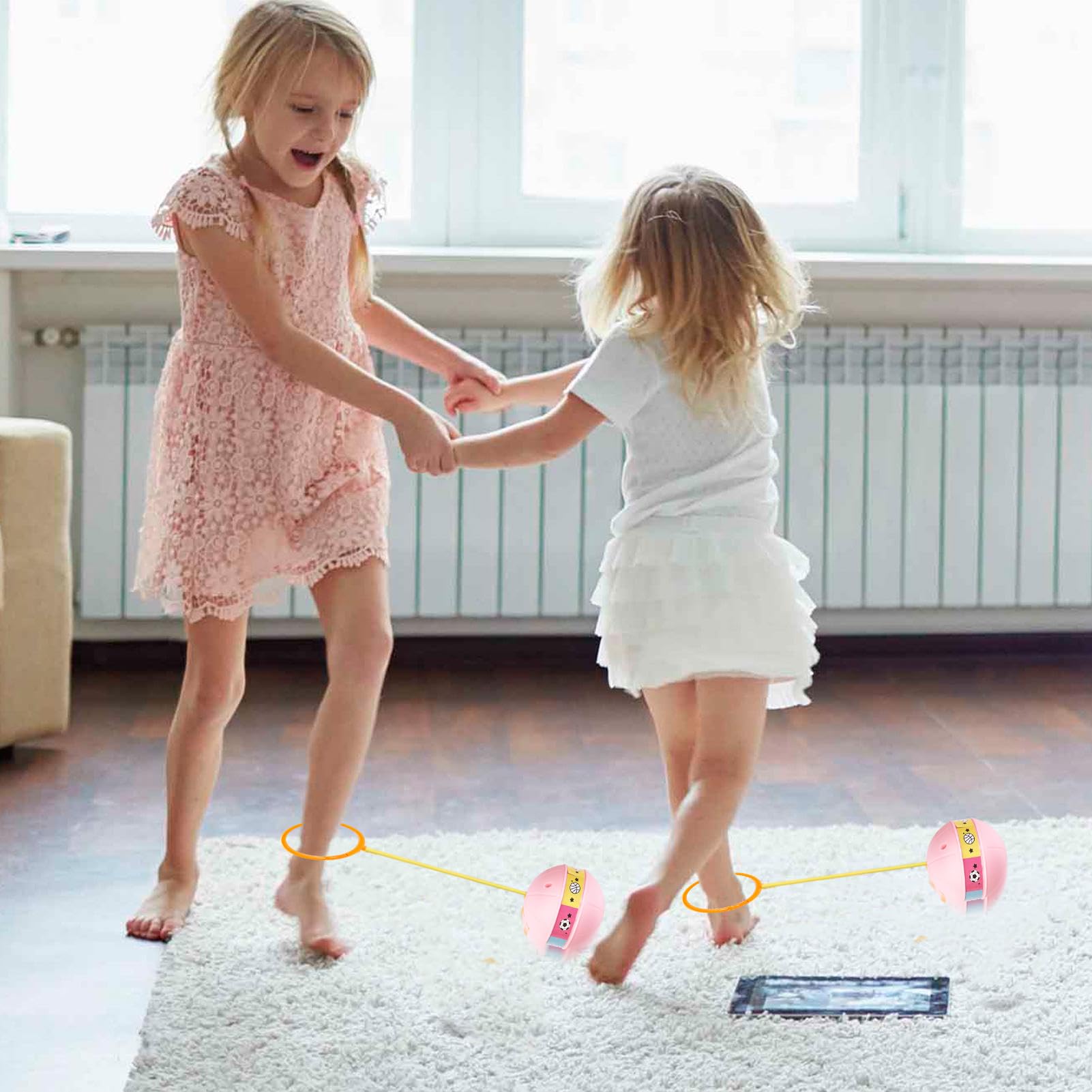 Caviglia con palla rimbalzante luminosa – Palla da salto alla caviglia per bambini resistente | Corda per saltare con palla giocattolo sportivo | Giocattolo per esercizi per bambini, gioco all’aperto