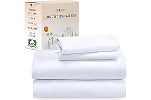 California Design Den: White Bed Sheets Full Size Set, Indulge in Comfort...