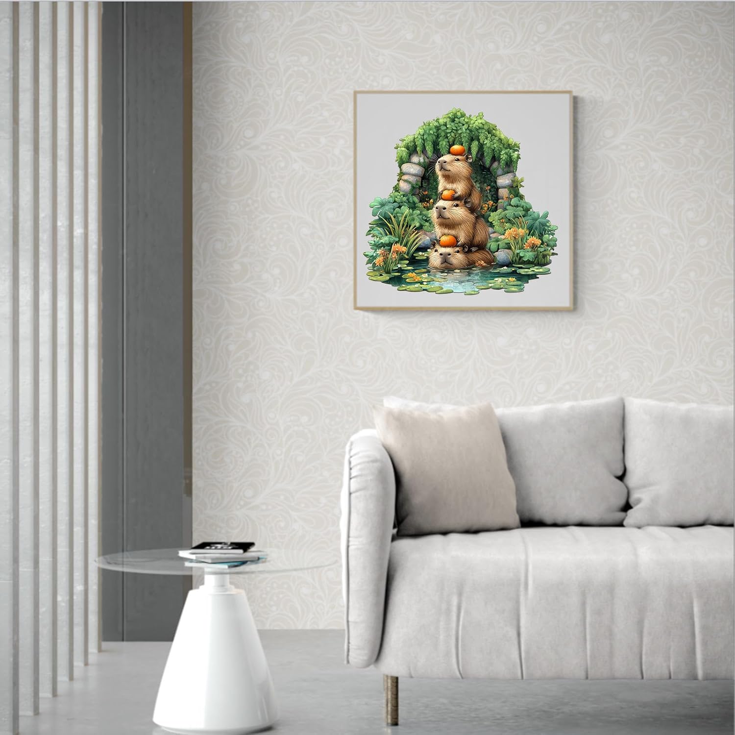 Wooden Puzzles for Adults, Capybara Wood Puzzles Adult, Unique Animal Shape Wooden Jigsaw Puzzles for Adults, Birthday Gifts for Puzzle Lovers, Family (L - 13.4 * 12.8in)