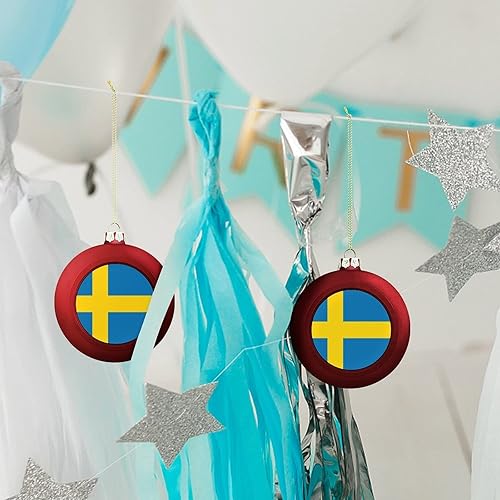 Vista 15 de Adornos dorados de bola de Navidad de Trinidad y Tobago, adorno de bola de bandera de Trinidad y Tobago, adornos de Navidad de bandera nacional