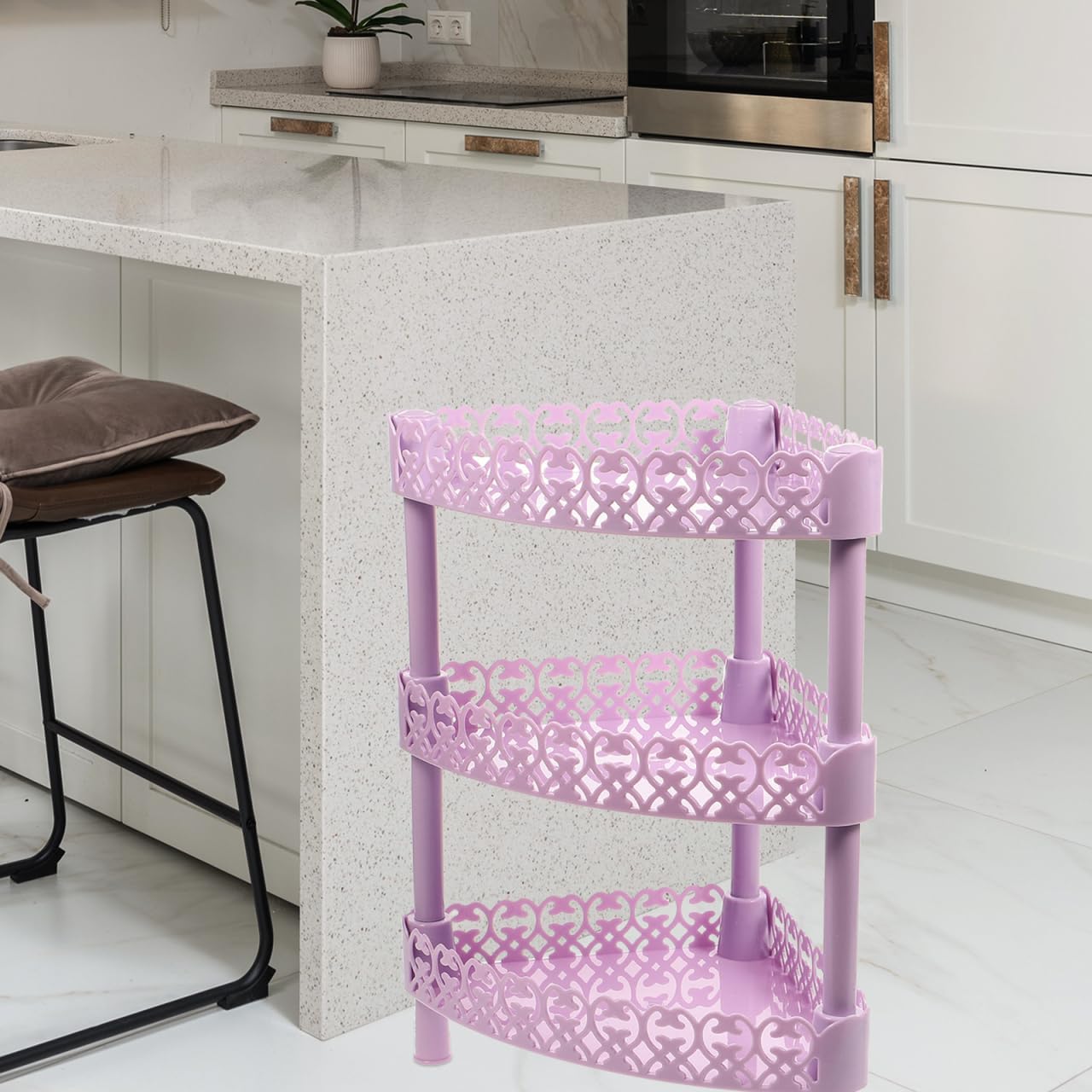 Bathroom Storage Rack 3 Layer Triangle Corner Shelf Organizer for Home Kitchen Bathroom Desktop Stand Plastic Storage