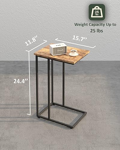 Miniatura 2 de Innerjoin Mesa auxiliar delgada en forma de C, mesa auxiliar C para sofá, sofá y cama, mesa de bandeja de TV para espacios pequeños, sala de estar,