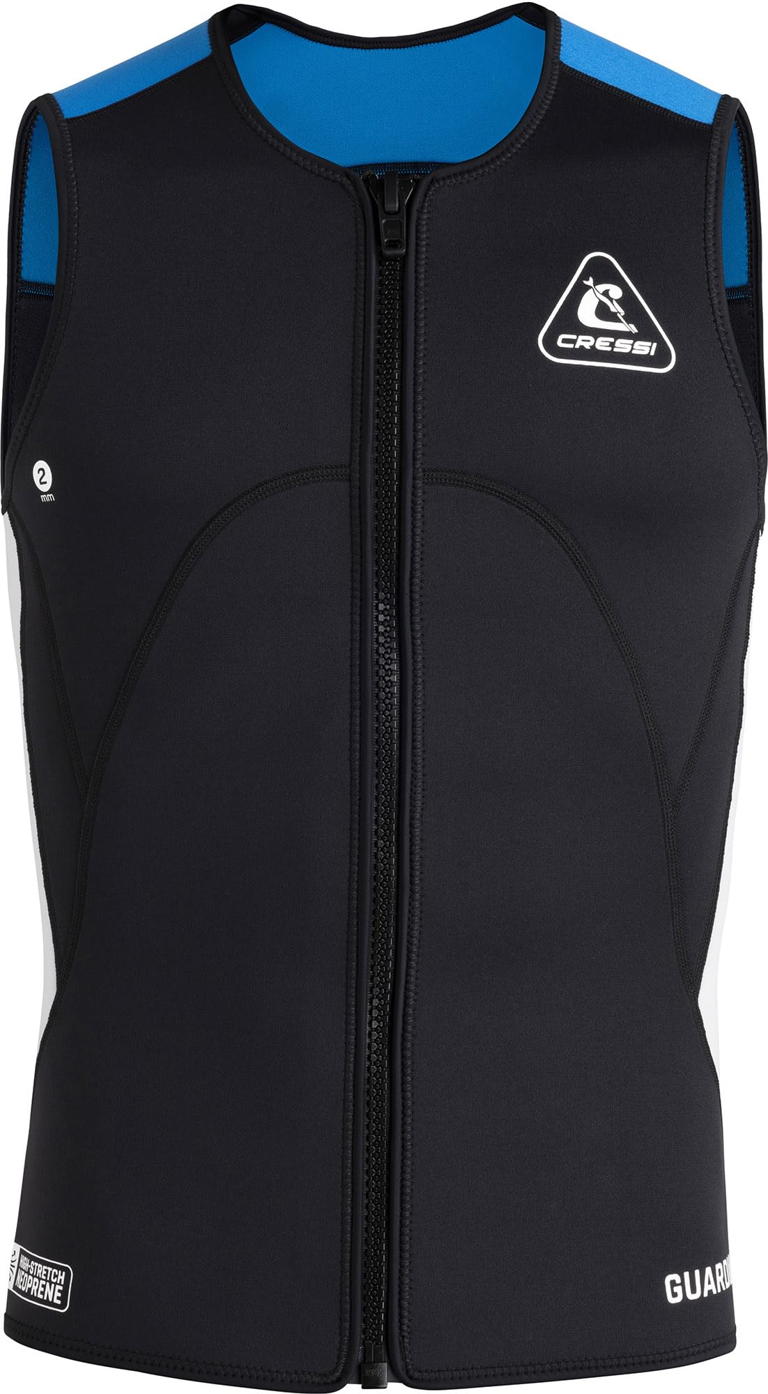CRESSI Guardian Man - Veste, Gilet ou Pantalon en Néoprène 2mm, pour la Natation, Le Snorkelling, Le Sup, Le Surf et d'autres Sports Nautiques, Noir/Bleu, Hommes