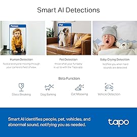 TP-Link Tapo 2K QHD Pan/Tilt Security Camera for Pet Camera, Baby Monitor, Motion Detection, Motion Tracking, 2-Way Audio, Night Vision, Cloud &SD Card Storage, Works w/Alexa & Google Home(Tapo C220)
