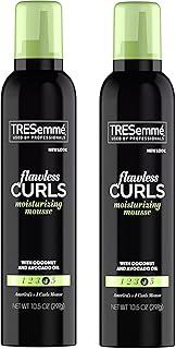 TRESemmé Flawless Curls Mousse with Coconut and Avocado Oil, Provides Extra Hold in a Lightweight Formula, Paraben Free an...