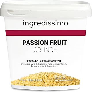 INGREDISSIMO - Fruta de la Pasión Liofilizada Crunch, Fruta Seca Troceada (2-5mm), Producto Vegano, sin Gluten y sin Azúcar Añadido, Snack Saludable y Crujiente de Color Amarillo y Naranja - 150 g