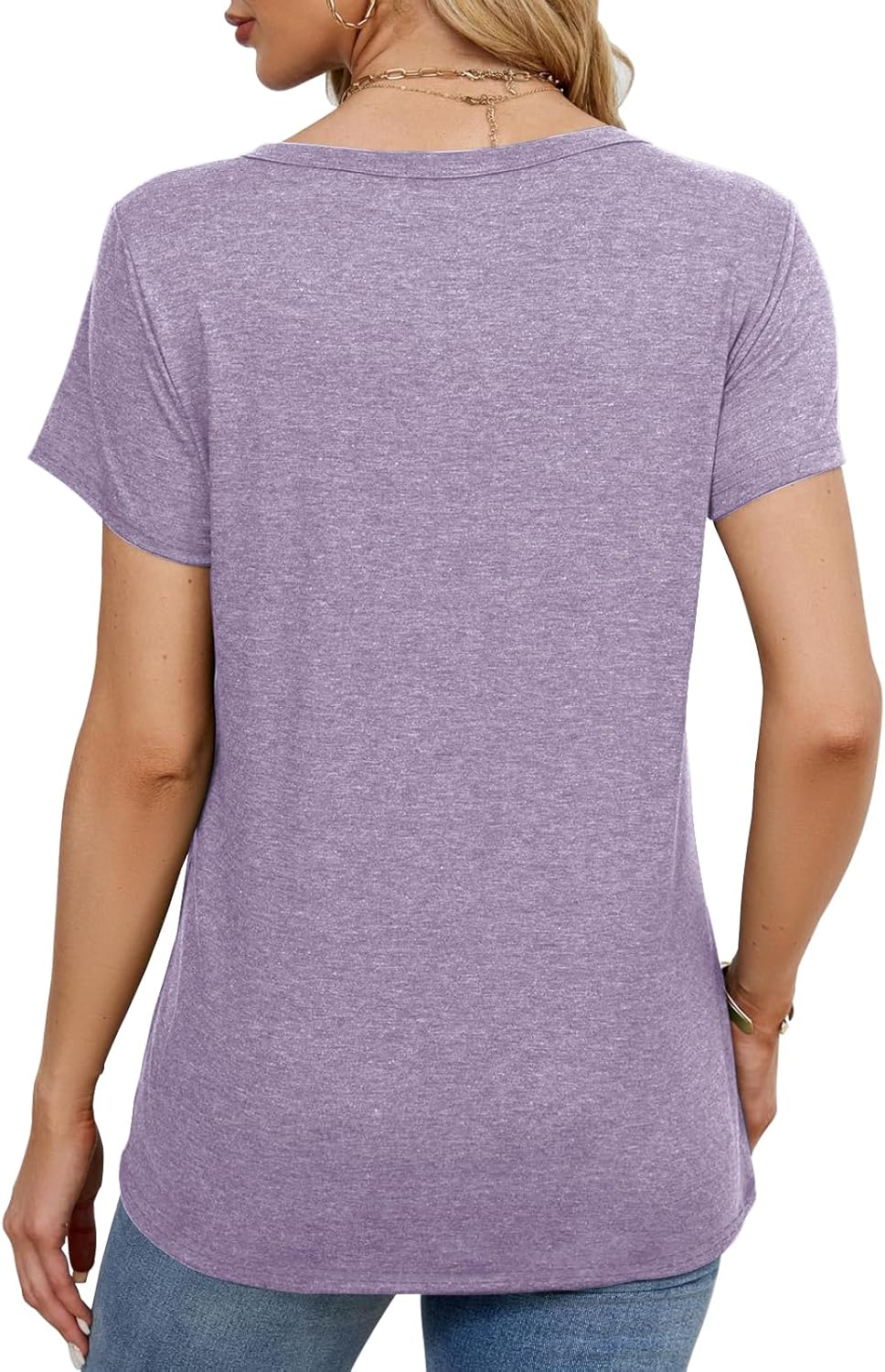 2PCS Women Short Sleeve T Shirts Crew Neck Solid Soft Basic Tee Casual Loose Fit Lightweight Summer Tops Clothes 2026 - Image 6