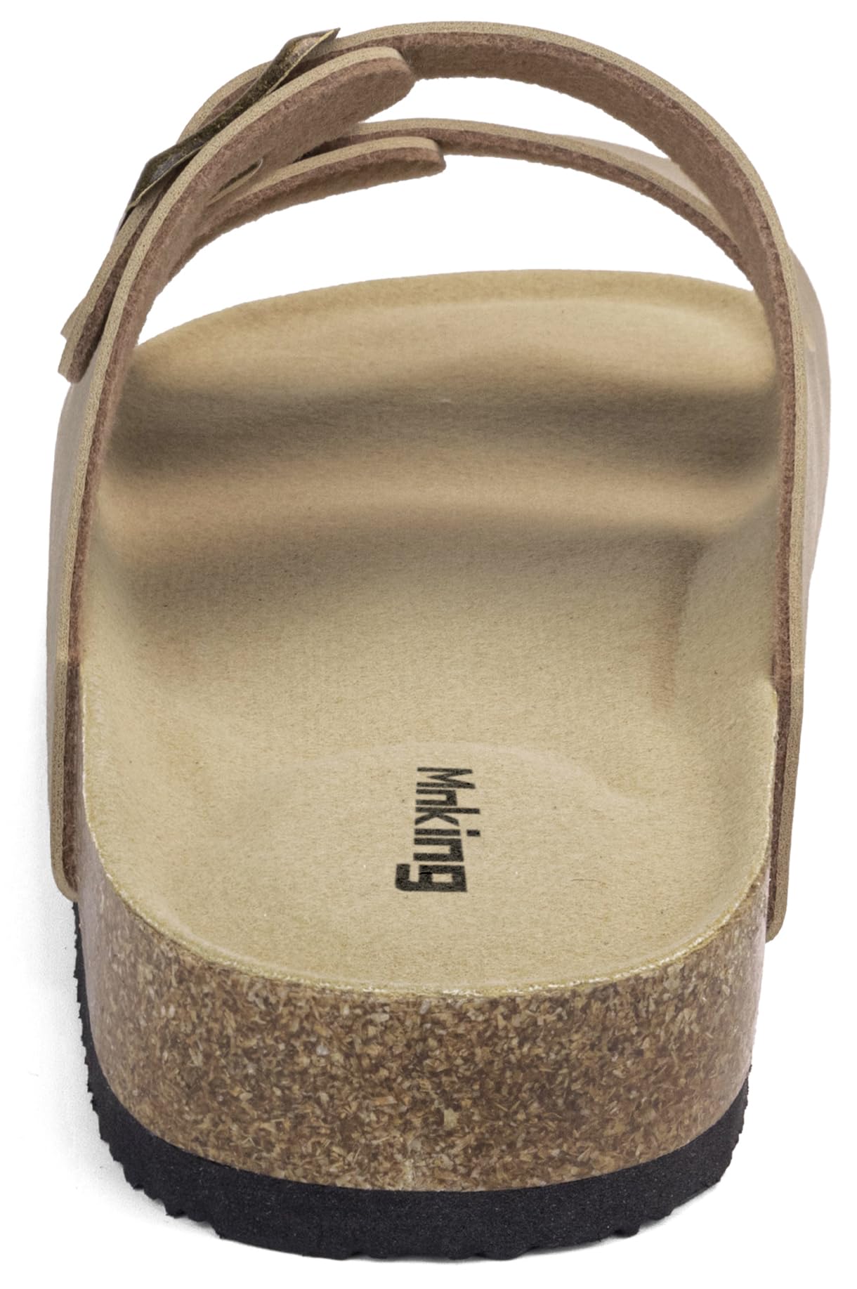 Mules Sandales Femme Homme Été Plates Boucle Bout Ouvert Rétro Nu-pieds Confortable Cuir Suédé Antidérapant Pantoufles en Liège