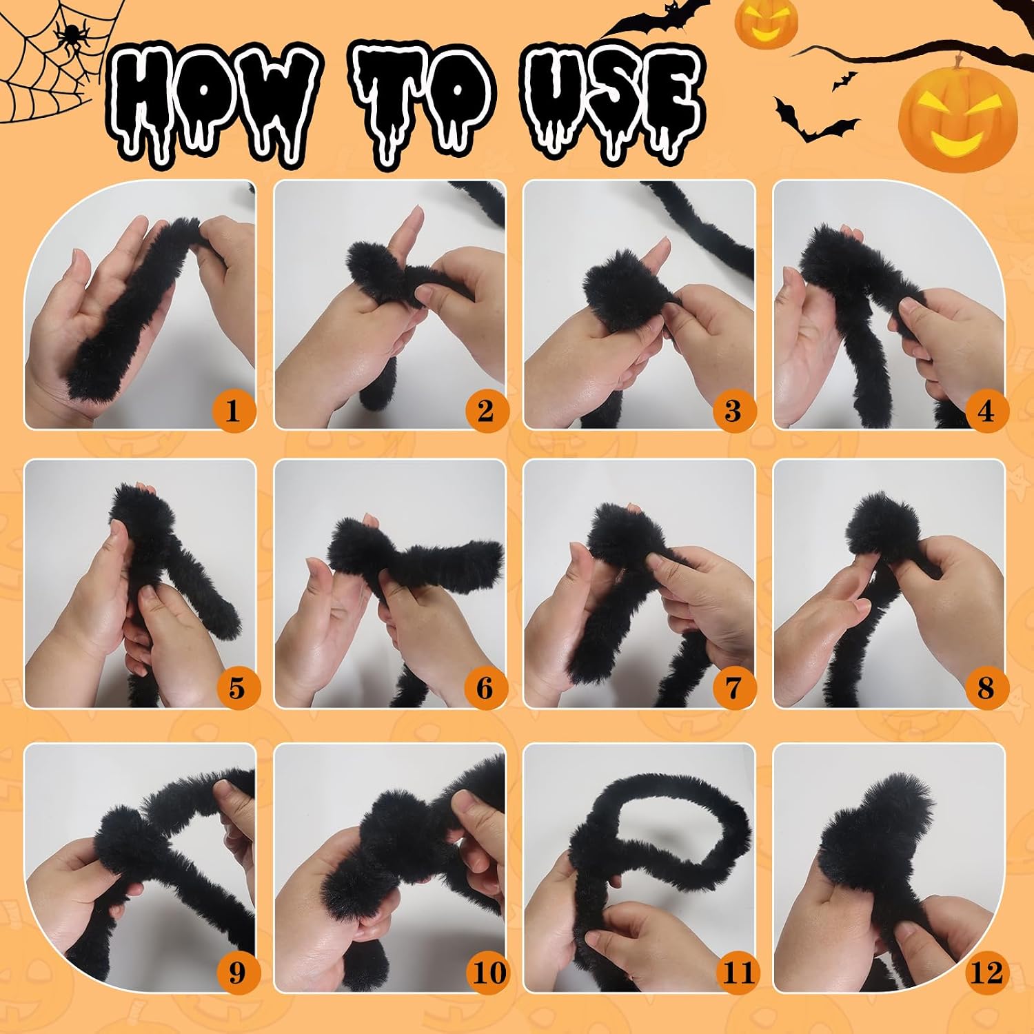 TOAOB 4pcs Thick Pipe Cleaners Black Large Chenille Stems for Crafts Long 39 Inch Fuzzy Sticks Craft Supplies for DIY Art Craft Projects Home Decorations